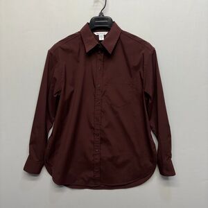 Athleta Maroon Button-Down Shirt